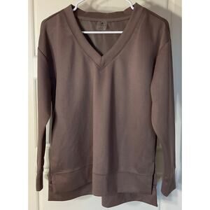 Danskin Taupe Lonsleeve Ribbed Jersey S